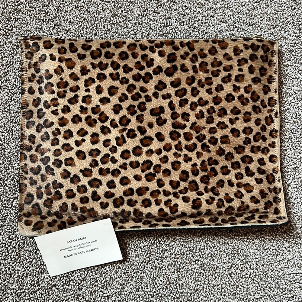 Sarah Baily Leopard Flat Envelope Clutch